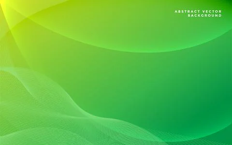 Elegant green gradient vector background with wavy shapes. Smooth green wave Stock Illustration