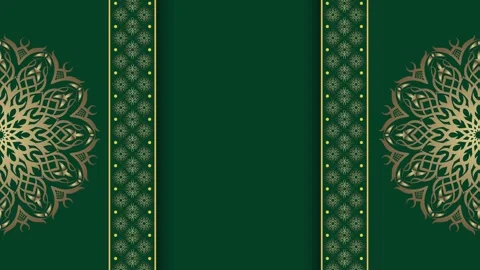 Elegant Green Mandala Pattern Background with Ornate Borders. Stock Footage 325361392