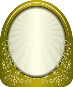 Elegant green oval label. Stock Illustration