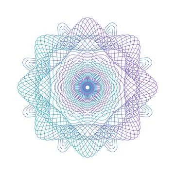 Elegant Guilloche rosette element. Digital watermark for Security Papers イラスト素材