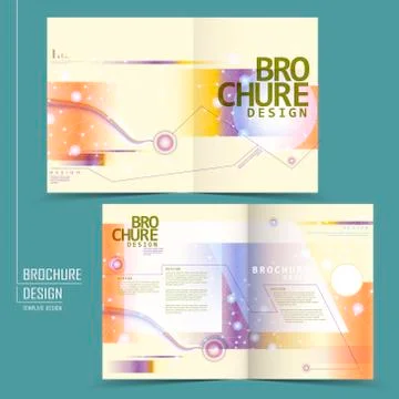 Elegant half-fold template design Stock Illustration