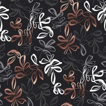 Elegant hand drawn leaf seamless pattern 스톡 일러스트