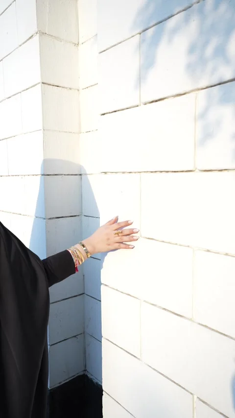 Elegant Hand on Wall Stock Footage 315787159