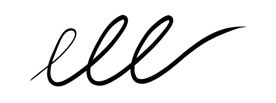 Elegant handwritten script in black ink on transparent or white background Stock Illustration