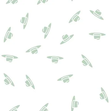 Elegant hat glyph vector seamless pattern Stock Illustration