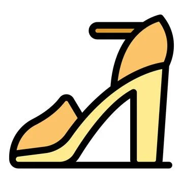 Elegant high heel platform sandal with ankle strap icon Stock Illustration