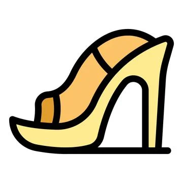Elegant high heel platform sandal with ankle strap icon Stock Illustration