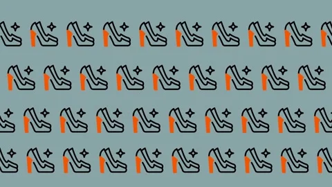 Elegant High Heel Shoe Pattern Seamless Background. Stock Footage 325388900