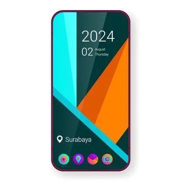 Elegant home screen user interface mobile app realistic Stock Illustration