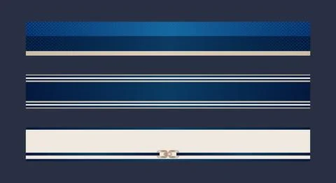 Elegant horizontal banners lower third in a luxury nautical theme. deep nav.. Illustrazione stock