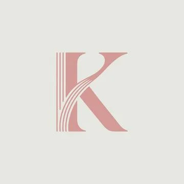 Elegant Initial K Logo Design in Dusty Rose Stock Illustration