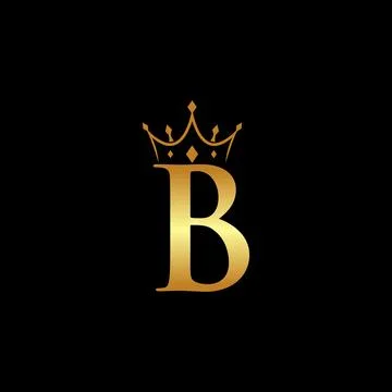 Elegant initial letter B with crown logo vector, Creative Lettering Logo Ve.. Stock Illustration