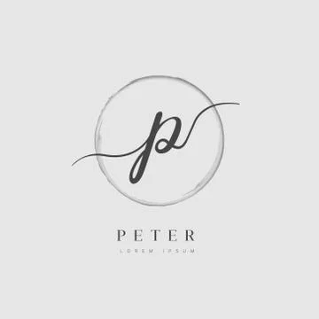 Elegant Initial Letter Type P Logo Stock Illustration