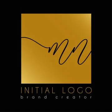 Elegant initial Mn m n letter logo template Stock Illustration