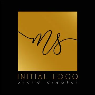 Elegant initial Ms m s letter logo template Stock Illustration
