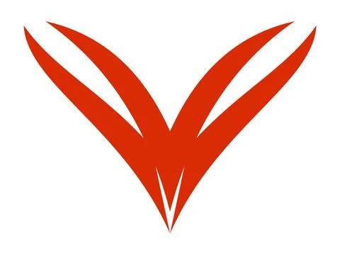 Elegant Initial V Fox Icon Outline Illustration Stock Illustration