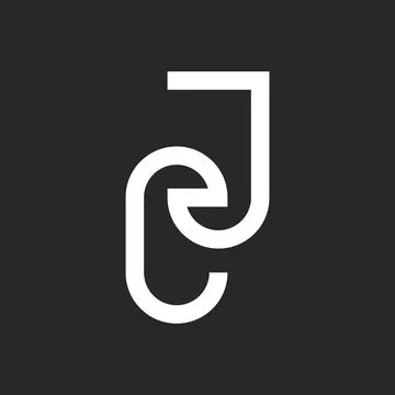 Elegant initials JC or CJ monogram logo linear design with stylish monoline.. Stock-Illustration