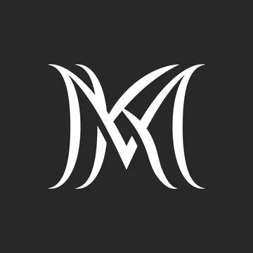 Elegant initials MK or KM monogram logo design with stylish overlapping two.. Stock Illustration