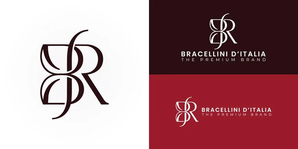 An elegant interlocking monogram logo with initial letter BR Stock Illustration