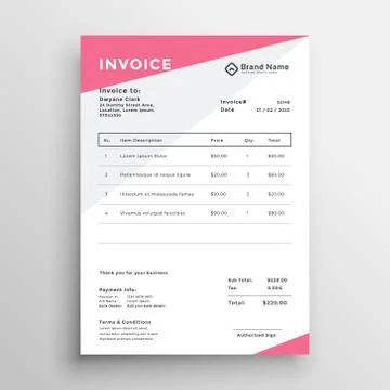 Elegant invoice quotation template design Stock Illustration