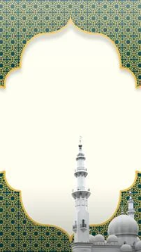 An elegant Islamic background featuring a deep teal geometric pattern with .. Stock Photos