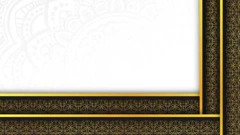 Elegant Islamic Border Frame with Gold Accents and White Background for Rama Stock Footage 340290880
