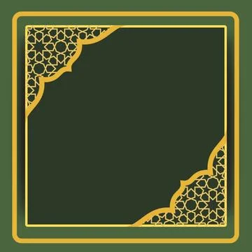 Elegant Islamic Geometric Border Frame Template (1) Stock Illustration
