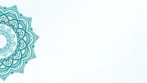 Elegant Islamic Geometric Pattern Background with Teal Mandala Design and W.. Stock Illustration