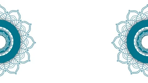 Elegant Islamic Mandala Background Loop with Teal Geometric Ornaments on Whi Video stock 340291997