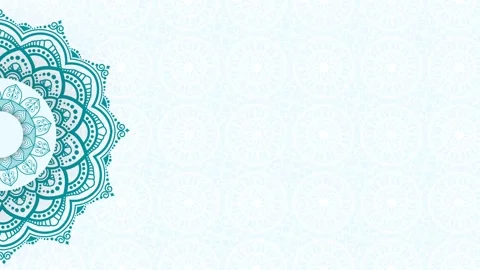 Elegant Islamic Mandala Background with Teal Ornament on Light Blue for Ram.. Stock Footage 340289875