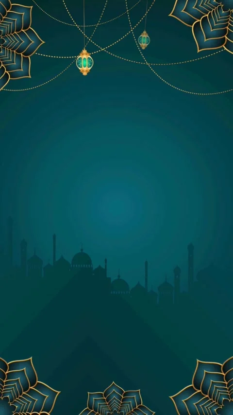 Elegant Islamic Themed Background with Lanterns and Mosque Silhouette Vídeos de archivo 302226791