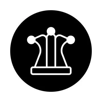 Elegant jester hat icon design on black circle background representing humo.. Stock Illustration