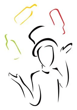 Elegant juggler Stock Illustration