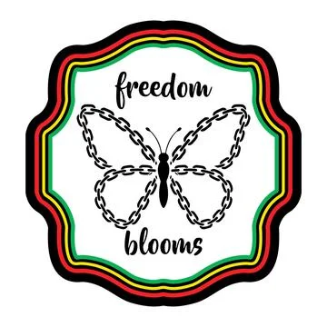 Elegant Juneteenth Freedom Butterfly Vector Design Stock Illustration