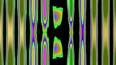Elegant kaleidoscope rotation abstract loop with gold purple green fluid pattern Stock-Footage 333398443