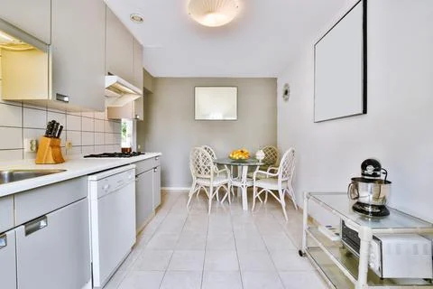 Elegant kitchen interior Stock Photos
