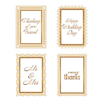 Elegant Lace Border Frames laser cut Picture Frames Stock Illustration