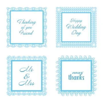 Elegant Lace Border Frames laser cut Picture Frames Stock Illustration