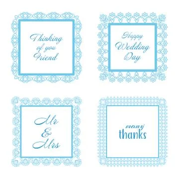 Elegant Lace Border Frames laser cut Picture Frames Stock Illustration