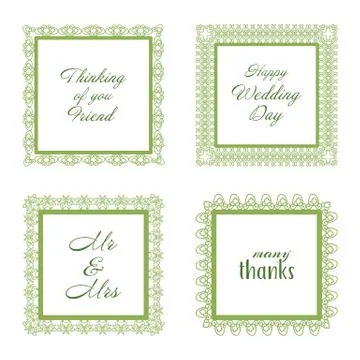 Elegant Lace Border Frames laser cut Picture Frames Stock Illustration