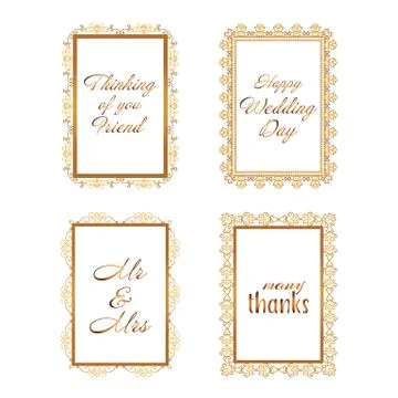 Elegant Lace Border Frames laser cut Picture Frames Stock Illustration