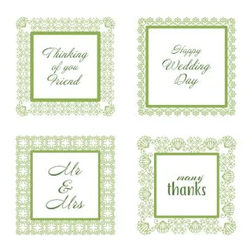 Elegant Lace Border Frames laser cut Picture Frames Stock Illustration