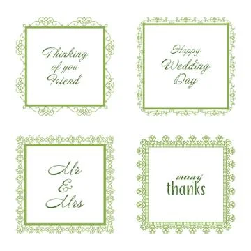 Elegant Lace Border Frames laser cut Picture Frames Stock Illustration