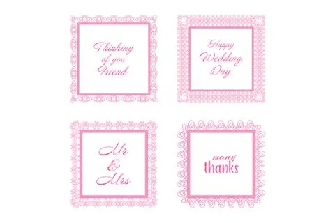 Elegant Lace Border Frames laser cut Picture Frames Stock Illustration
