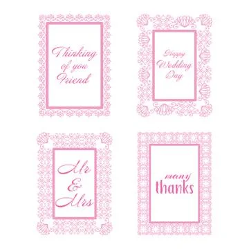Elegant Lace Border Frames laser cut Picture Frames Stock Illustration