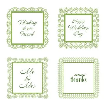 Elegant Lace Border Frames laser cut Picture Frames Stock Illustration