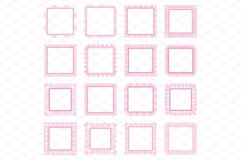 Elegant Lace Border Frames laser cut Picture Frames Stock Illustration