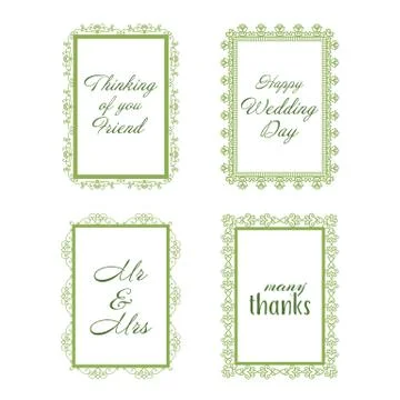Elegant Lace Border Frames laser cut Picture Frames Stock Illustration