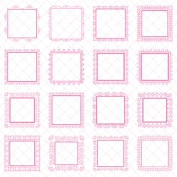 Elegant Lace Border Frames laser cut Picture Frames Stock Illustration