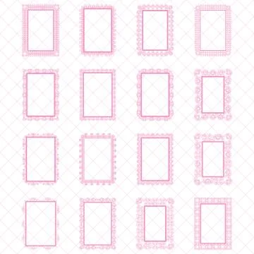 Elegant Lace Border Frames laser cut Picture Frames Stock Illustration